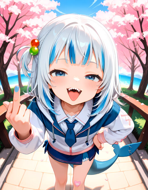 Gawr Gura Fuck You middle finger
