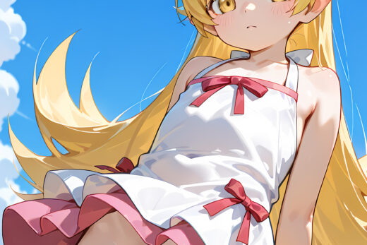 Oshino Shinobu Upskirt Pussy