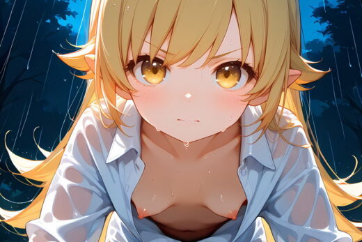 Oshino Shinobu Downblousing nipples breast