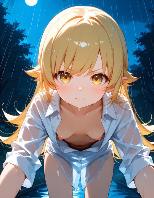 Oshino Shinobu Downblousing nipples breast